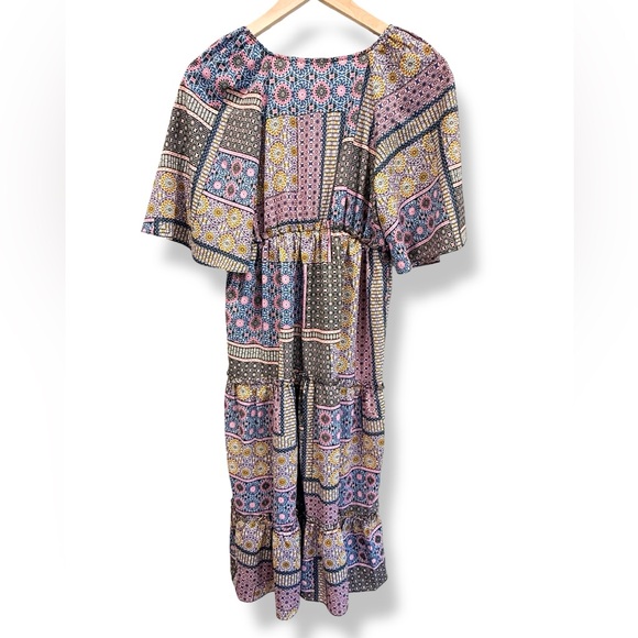Trina Turk Bohemian Patchwork Geometric Print Lightweight Maxi‎ Midi Dress Sz S - Picture 2 of 9